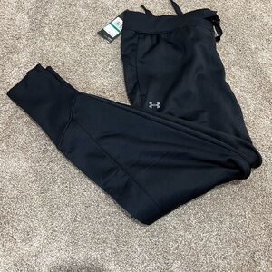 NWT - Under Armour Joggers. Black. Size Large. Cuffed bottom.